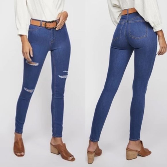 Free People Denim - Free People Destroyed Long And Lean Jeggings